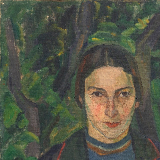 Textile 'Portrait of a Young Woman' by Agnes Louise Agnete Jensen, Bretonne, Brittany, France, Danish Royal Academy For Sale - Image 7 of 18
