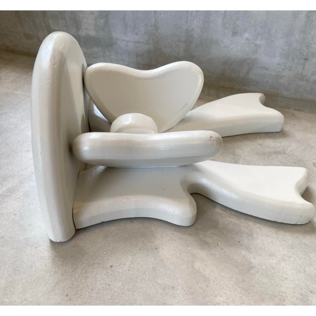 1980s 1980’s Pair Painted Wooden Bow Shelves For Sale - Image 5 of 11