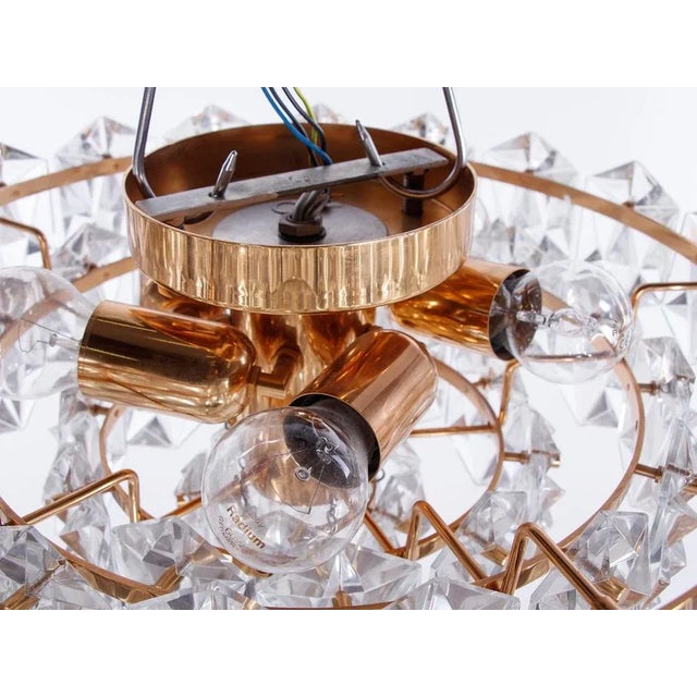 Flush Mount in Crystal and Gilt Brass from Kinkeldey, Germany, 1970s For Sale - Image 10 of 11