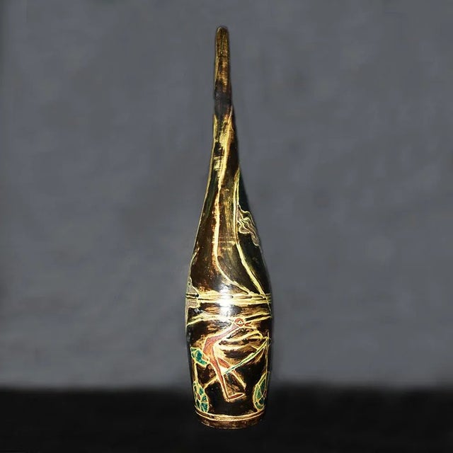 Black Racconto Vase Sculpture by Garrisi di Galatina, 1950s For Sale - Image 8 of 12