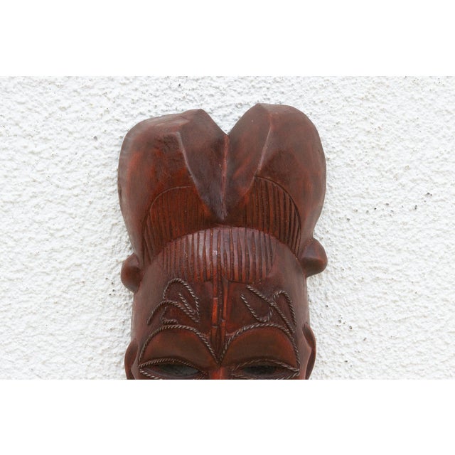 1940s Wired Inlay Carved Mask For Sale - Image 5 of 7