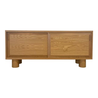 Custom Compact Sideboard in Oak For Sale