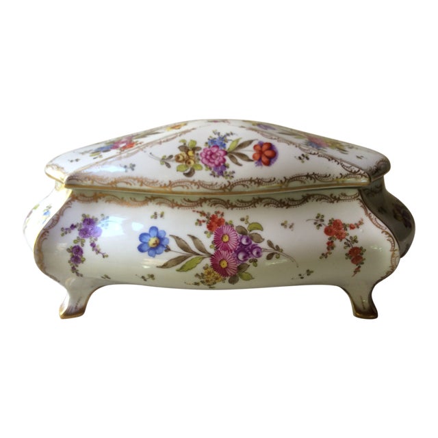 Exceptional Dresden Porcelain Covered Box by Adolph Hamann, Early 19th Century For Sale