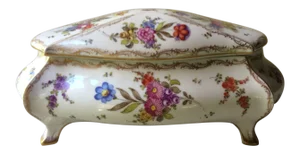 Exceptional Dresden Porcelain Covered Box by Adolph Hamann, Early 19th Century