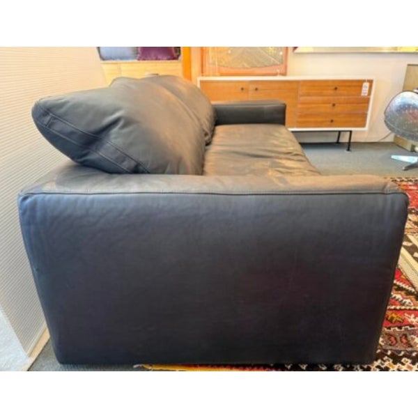 Ebony Restoration Hardware the Cloud Sofa, Ebony Cavalo Leather. Original Price: $15,865 For Sale - Image 8 of 11