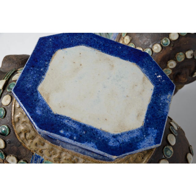 Ceramic Pair Elephant Garden Seats Rare Large For Sale - Image 7 of 15