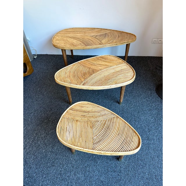Set of Rattan Nesting Coffee Tables. Italy, 1980s | Chairish