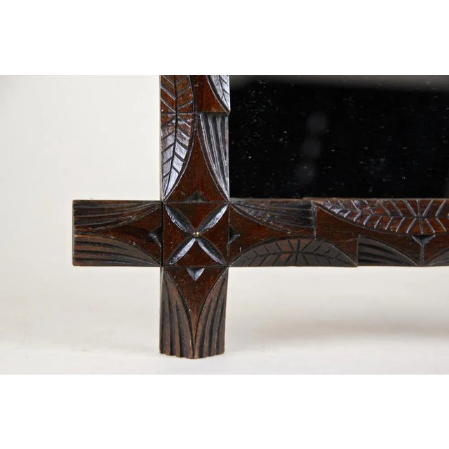 Black Hand-Carved Black Forest Mirror, Austria, 1890s For Sale - Image 8 of 17