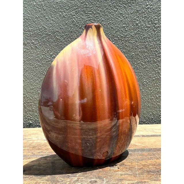 Ceramic Vintage Glazed Ceramic Vase For Sale - Image 7 of 12