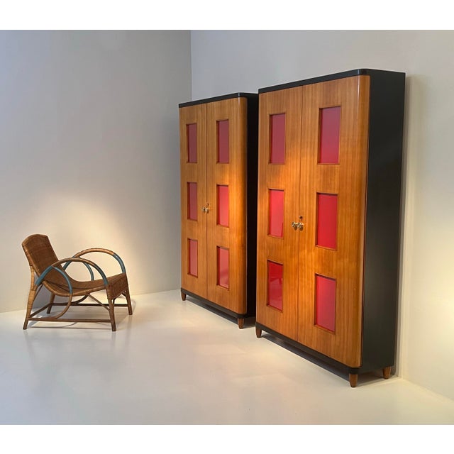 Mid-Century Modern Vintage Wardrobes, 1950s, Set of 2 For Sale - Image 3 of 6