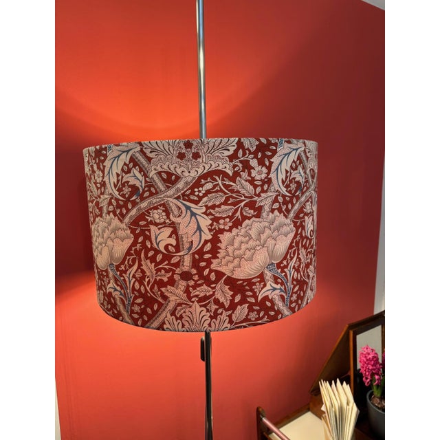 Vintage floor lamp with new lampshade 2-light, metal base, height adjustable European Plug (up to 250V).The wiring of this...