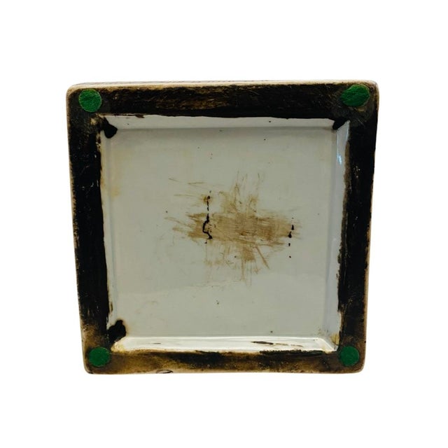 Early 20th Century Antique Asian Chinoiserie Hand Painted Porcelain Ginger Jar With Lid For Sale - Image 9 of 9