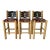 Vintage Rustic Southwestern Log Bar Stools With Metal Eagle Backrests – Set of 3 For Sale