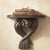 1970s Italian Hand-Carved Dark Wood Wall Bracket Shelf, Old World Scroll Demilune, Made in Italy For Sale - Image 9 of 14