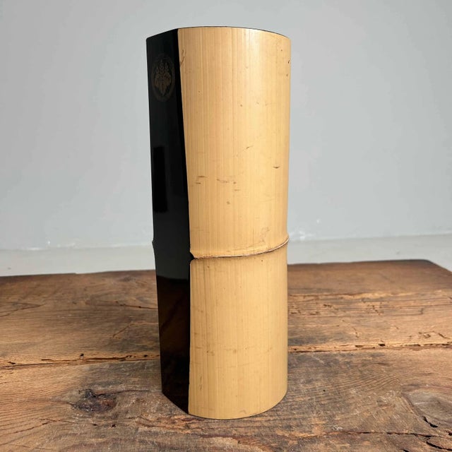 Wood Shōwa Era Lacquered Bamboo Ikebana Vase, Japan, 1950s For Sale - Image 7 of 10