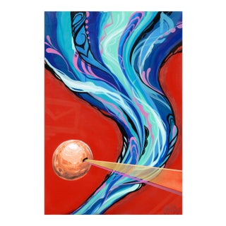 Tyler Filkins Mixed Media Abstract Expressionist Mars Golden Celestial Spirit Visionary Art 2017 For Sale