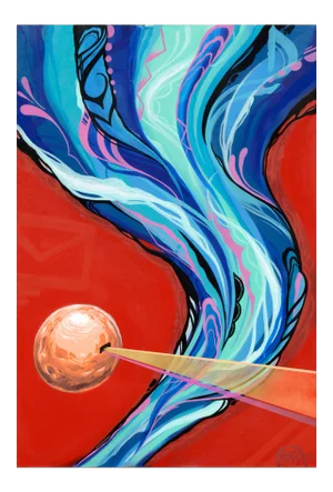 Tyler Filkins Mixed Media Abstract Expressionist Mars Golden Celestial Spirit Visionary Art 2017