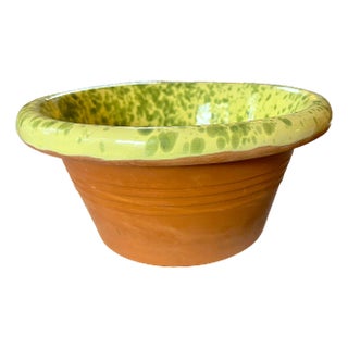 Italian Puglian Terracotta Passata Bowl “Schizzato” Splatterware Bowl in the Style of Cabana For Sale