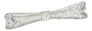 Mid 20th Century Bow-Shaped Brooch With Old European & Single Cut Diamonds