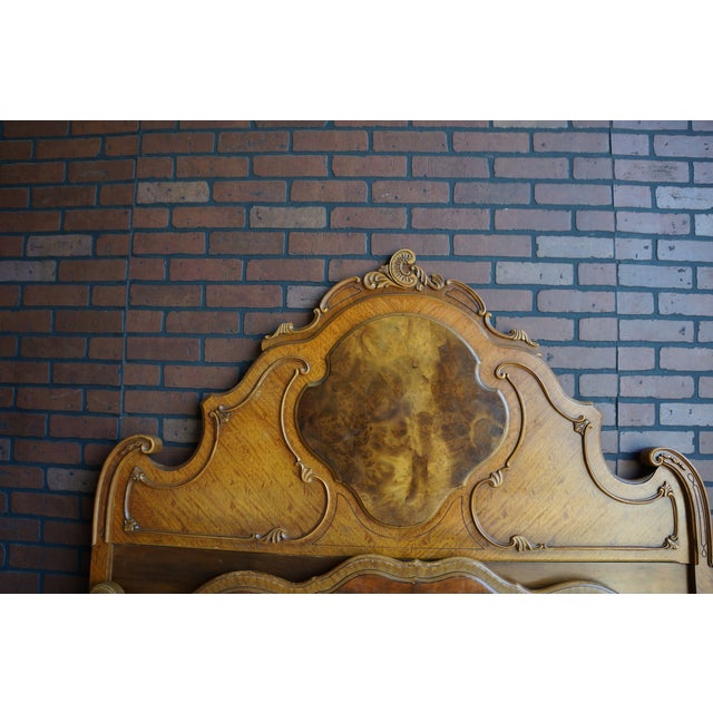 A piece of Americana with a French attitude, this antique full bed showcases both perfectly. Finely crafted by Joerns...
