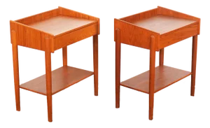 1960's Pair Børge Mogensen for Soborg Møbler Teak Night Stands Denmark