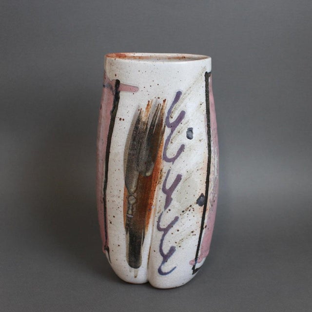 Vintage French Ceramic Flower Vase, 1990s For Sale - Image 6 of 18