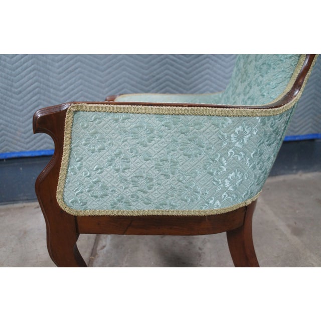 Antique Victorian Walnut Balloon Back Library Parlor Armchair For Sale - Image 6 of 15