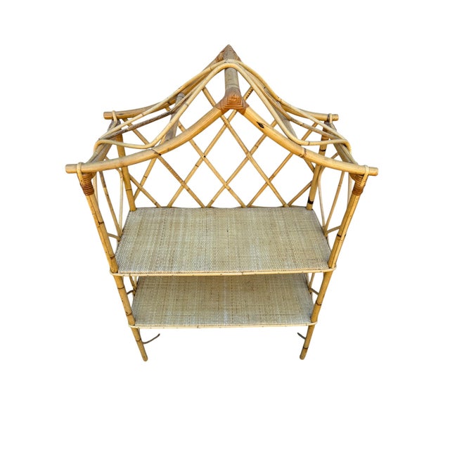 Vintage Swedish Rattan Shelf, 1960s For Sale - Image 4 of 8