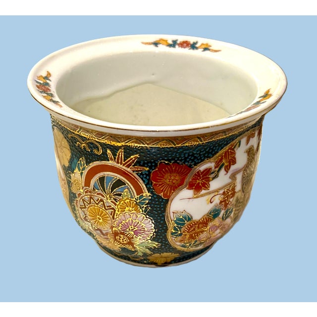 Chinoiserie Mid Century Chinese Chinoiserie Planter With Water Tray For Sale - Image 3 of 11