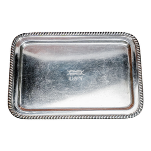 Rare Wallace Silversmiths Antique United States Navy Silverplate Serving Tray