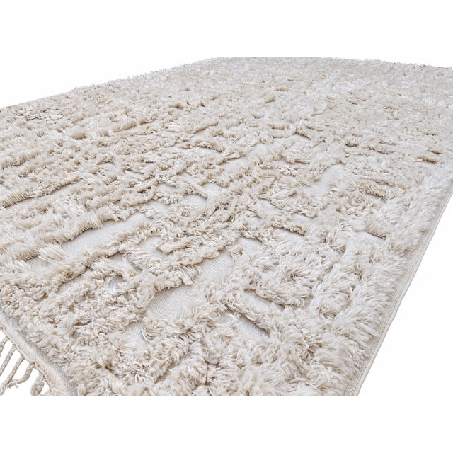 Rh Cabila Wool Rug – 9' × 12' Ivory | 87% Wool & 13% Cotton | Hand-Knotted High-Low Construction For Sale - Image 16 of 18