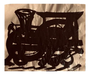 Steam Engine Original Ink Painting by Erik Sulander 24x20 on Paper