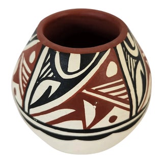VintageJemez Pueblo Polychrome Pot Signed by r.n. Toya For Sale