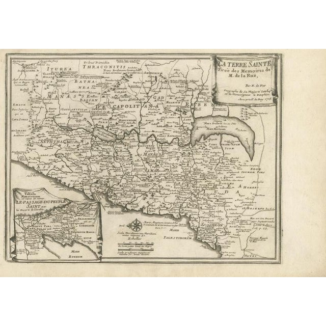 Antique Biblical Holy Land Map, 1703 For Sale - Image 3 of 10