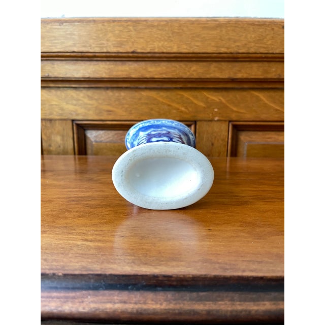 Vintage Tall Blue & White Vase For Sale In Portland, ME - Image 6 of 7