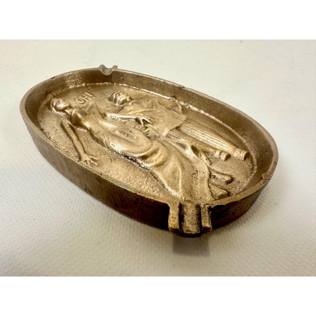 Art Deco Two-Sided Bronze Ashtray in Bronze, 1940s For Sale - Image 9 of 16