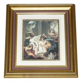 Cherubs Sculpting an Angel Print, Framed For Sale