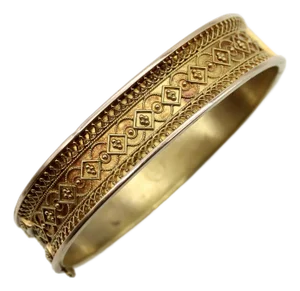 Late 19th Century 14k Gold Etruscan Revival Wirework Bracelet
