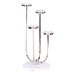 Bauhaus Flower Stand in Chrome-Plated Steel from Vichr a Spol, Czechia, 1930s For Sale