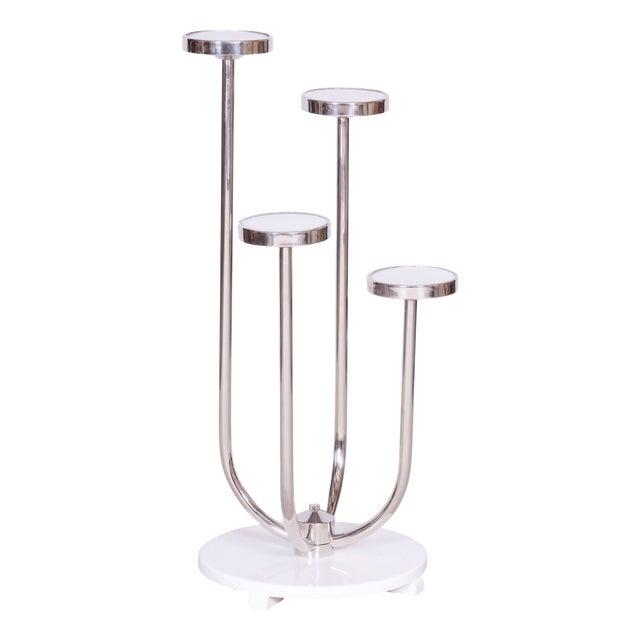 Bauhaus Flower Stand in Chrome-Plated Steel from Vichr a Spol, Czechia, 1930s For Sale