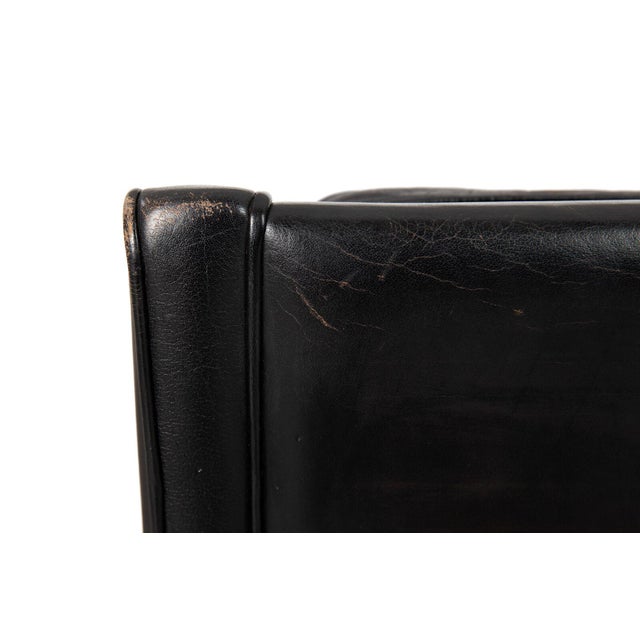 Pair of Mogens Hansen Mh195 Black Leather Armchairs With Ottoman Stool For Sale - Image 16 of 18