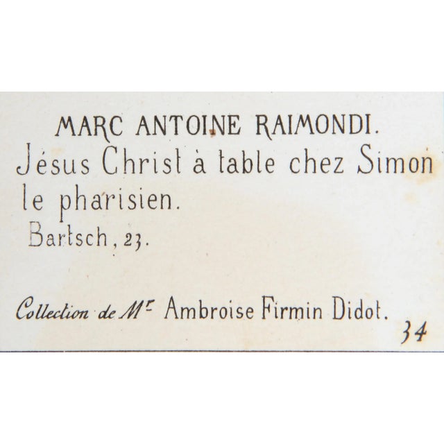 Jesus Christ a table chez Simon le pharisien Raimondi, Marcantonio Year: 1875 Heliogravure on laid paper Size: 10 x 14 in....