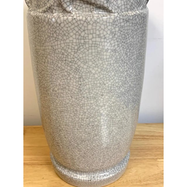 Mid 20th Century French Modern Crackle Glaze Jaguar Motif Vase For Sale - Image 9 of 11