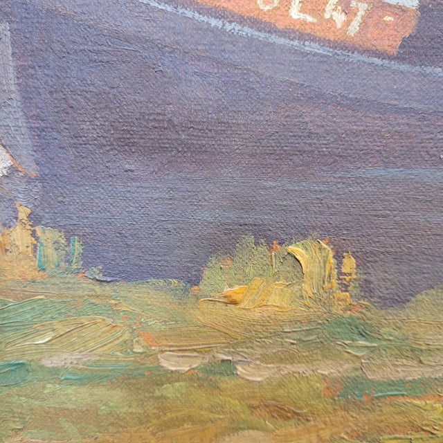 Gerard Beutner, Boats Moored on the Shore, 1920s, Oil on Canvas, Framed For Sale - Image 9 of 18