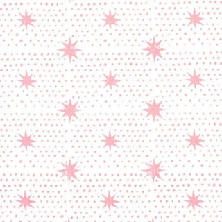 Schumacher X Molly Mahon Spot & Star Fabric in Pink For Sale