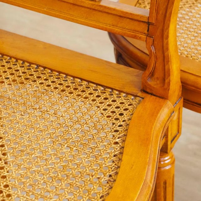 Louis XVI Chairs in Cherry Wood with Cane Webbing and Balloon Backrests, Set of 4 For Sale - Image 5 of 15