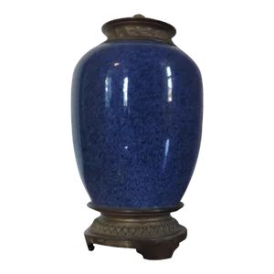 19th Century Chinese Powder Blue Porcelain Vase with French Bronze Mounts