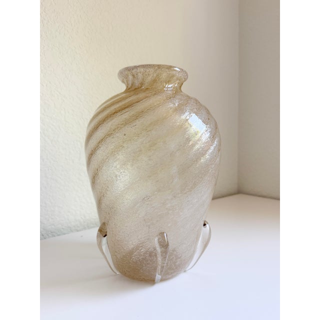 14" Murano Champagne Ribbon Vase, Attributed, Mid 20th Century For Sale In Sacramento - Image 6 of 15