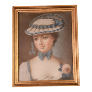 Share 18th Century French School Portrait of a Fashionable Woman Pastel Paper Framed