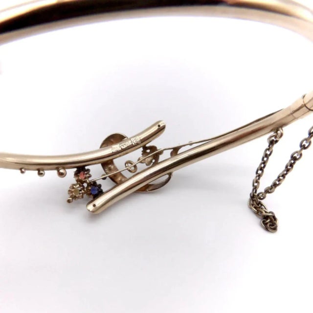 Late 19th Century Circa 1880 German 8k Gold Aesthetic Movement Bypass Bracelet For Sale - Image 5 of 5